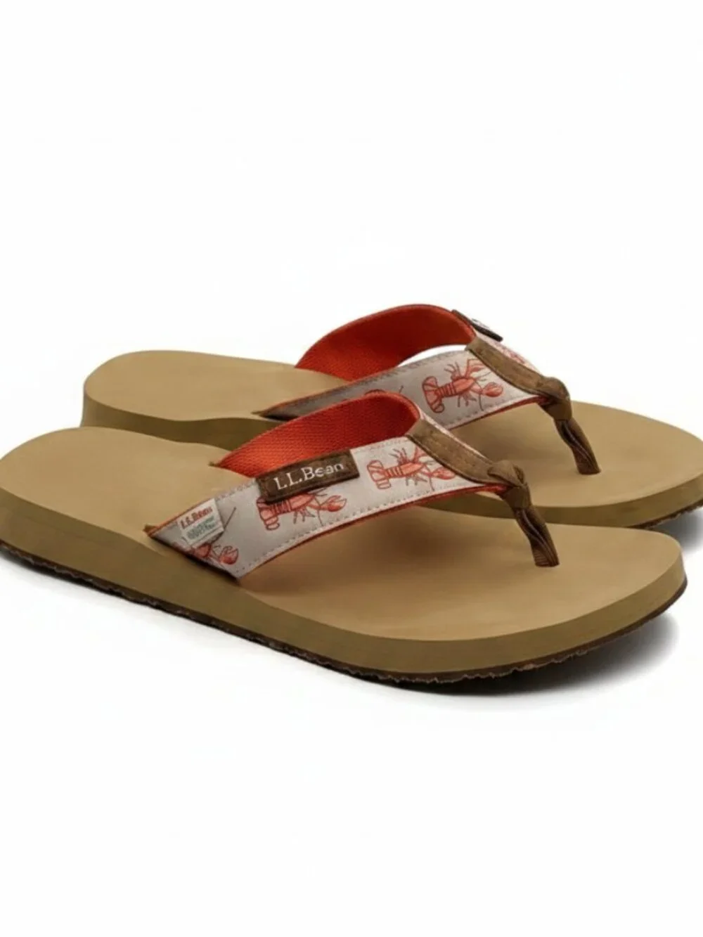 L.L.Bean x Sara Fitz Maine Isle Lobster Flip-Flops Size 10